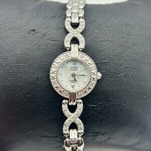 Anne Klein Silver Diamond Swiss Women’s Watch, Working New Battery